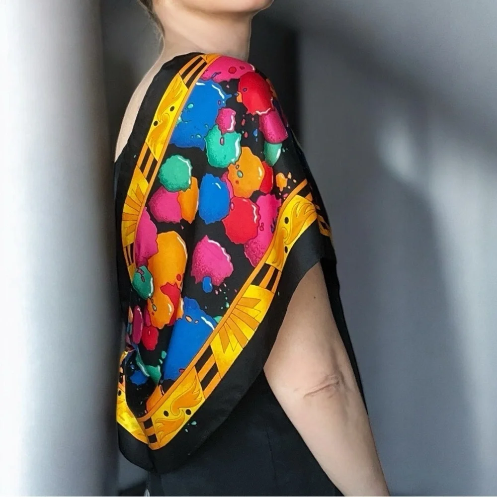 Rush Limbaugh Silk Scarf No Boundaries Paint Splatter Abstract